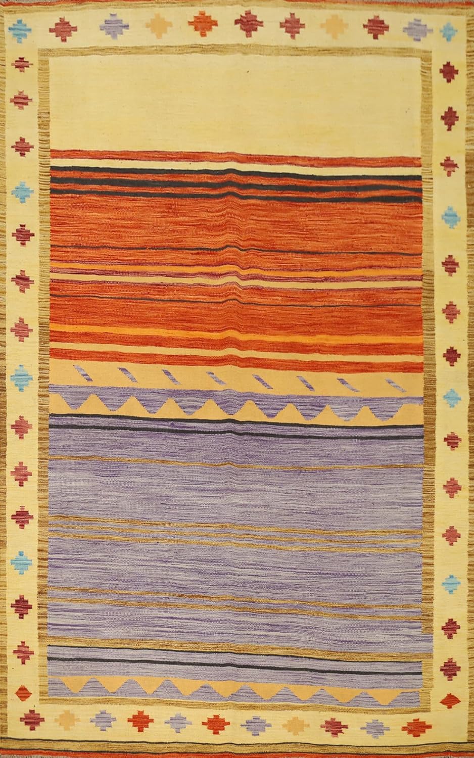 RugSource Southwestern Collection 6x10 Area Rug, Hand Woven Multi-Colored Tribal Rug, Oriental 100% Wool Carpet for Bedroom, Living Room, Dining Room