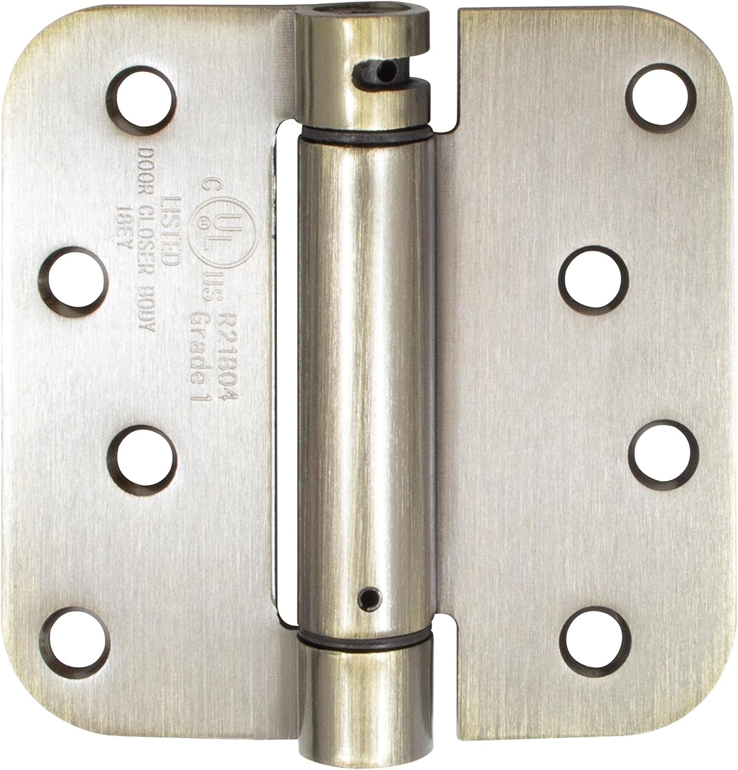 Stone Harbor Hardware Self-Closing Door Hinge, 4 Inches, 5/8" Radius Corner, Satin Stainless Steel