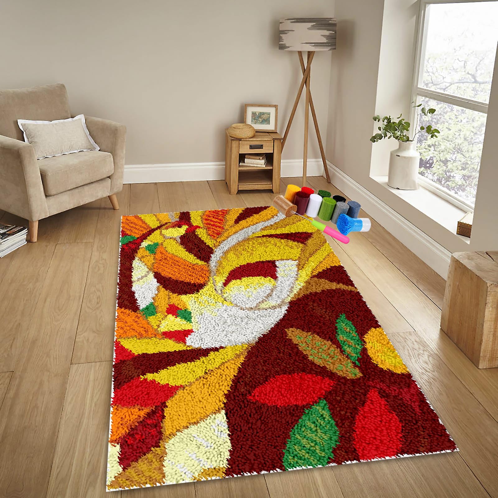 40 x 70 cm, zestaw do samodzielnego wiązania, zestaw do samodzielnego wiązania, zestaw do haftu krzyżykowego, zestaw z narzędziami, zestaw do samodzielnego wykonania dywanów, zestaw do majsterkowania