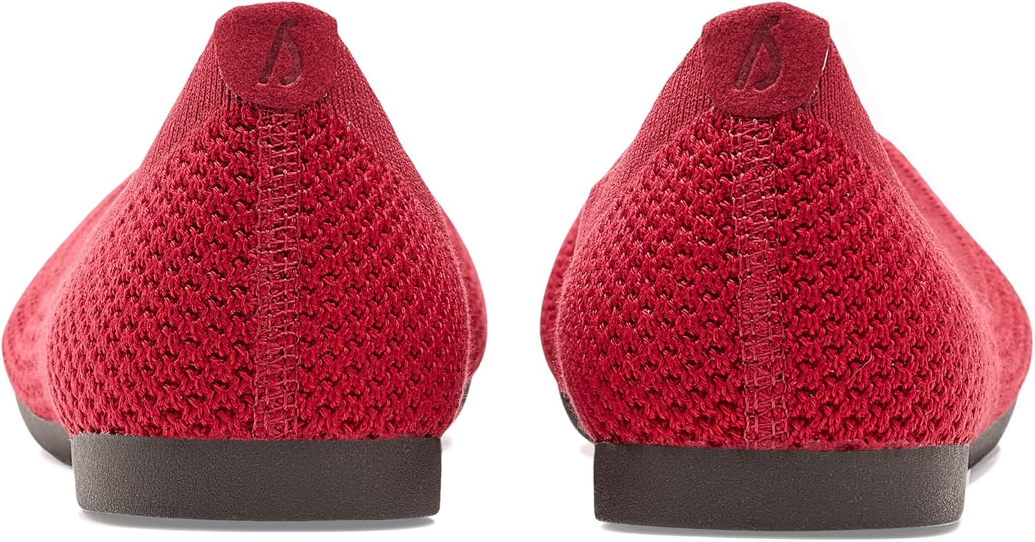 Allbirds Women's Breezer Point Ballet Flat, Warm Red (Dark Cocoa Sole), 9