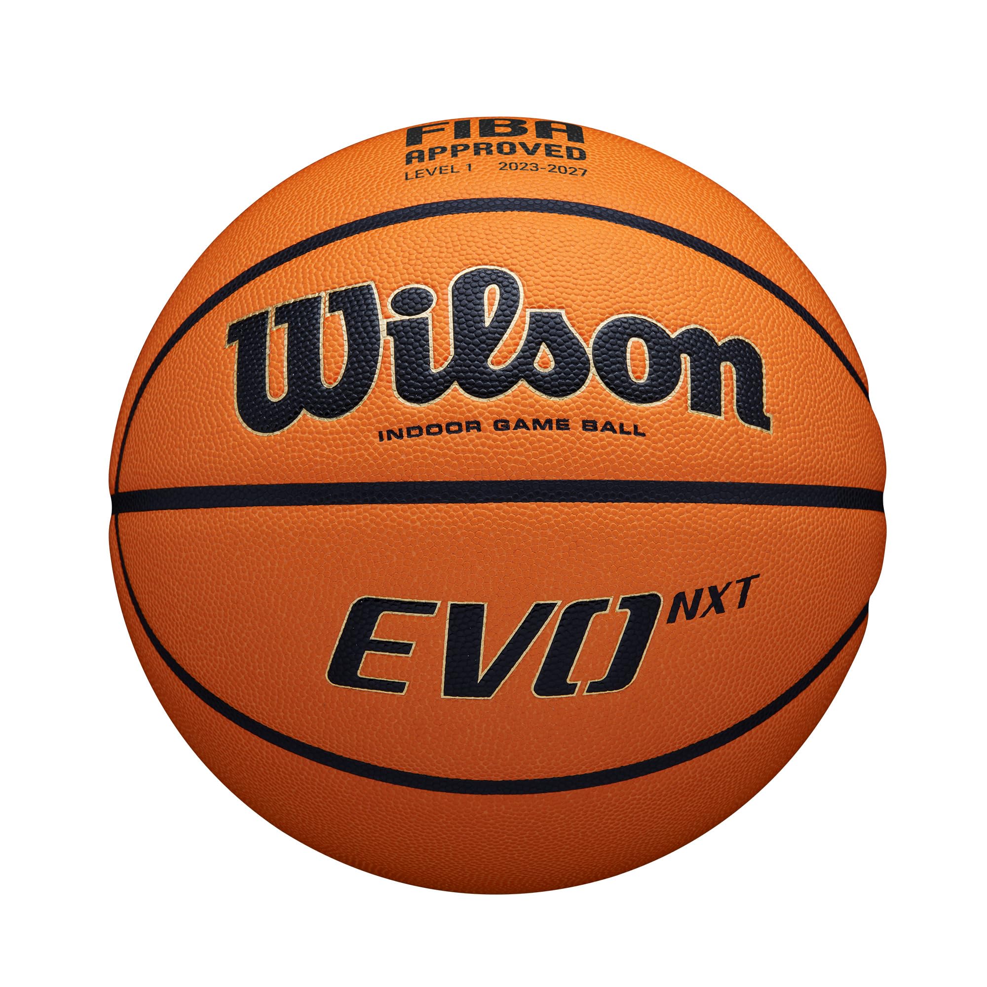 Wilson Basketball EVO NXT FIBA Game Ball, Mixed Leather, Ideal for Indoor, Size 7, Brown, WTB0965XB