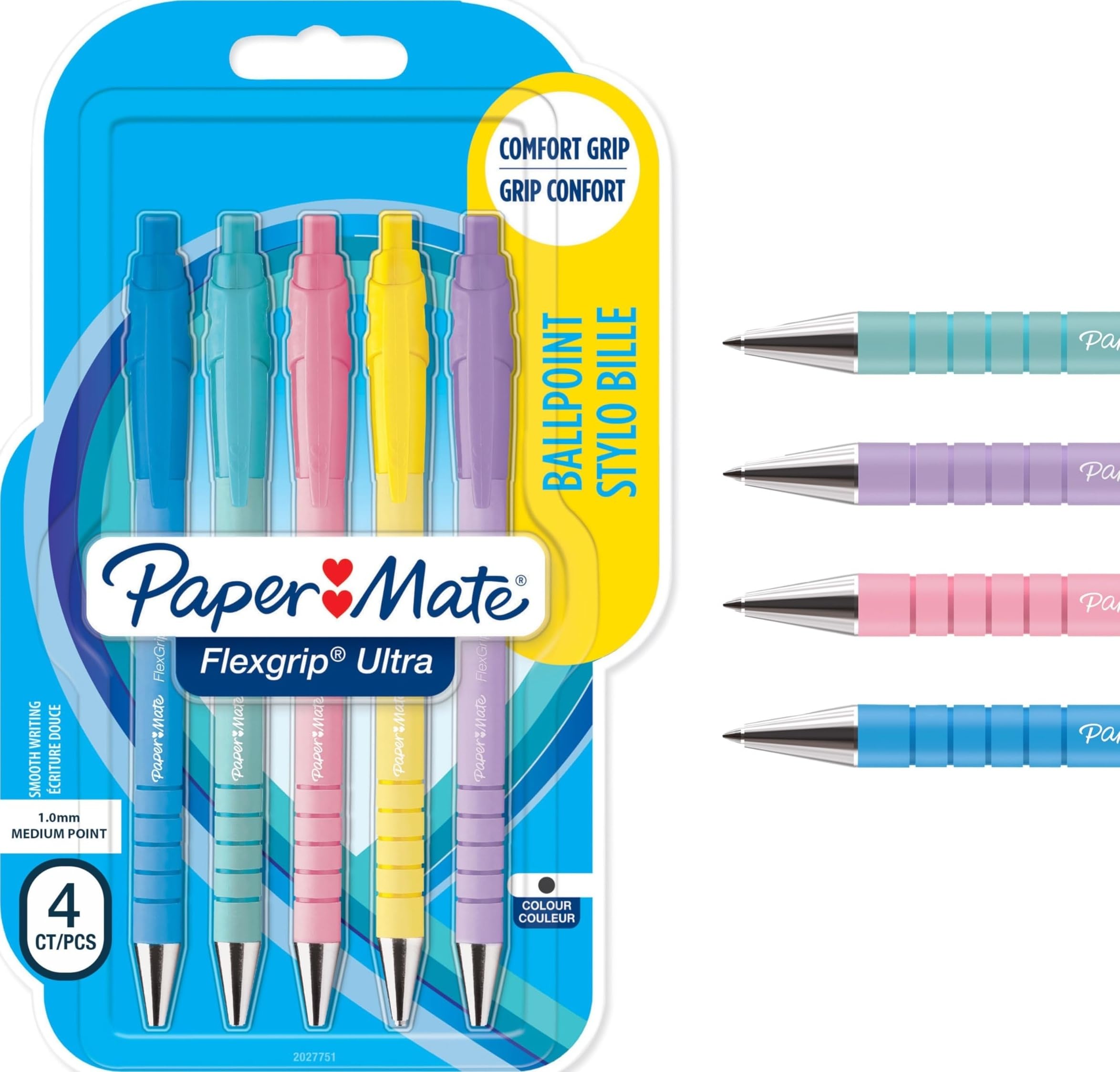 Paper Mate Flexgrip Ultra Retractable Ballpoint Pens - Medium Point - 5 Pack Back to School