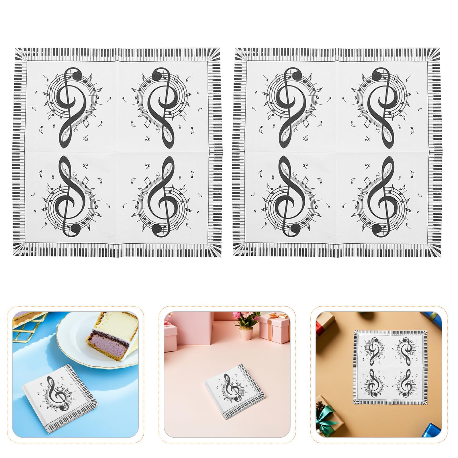 Notenpapier Servietten 100 Stück aus Papier für Hochzeiten