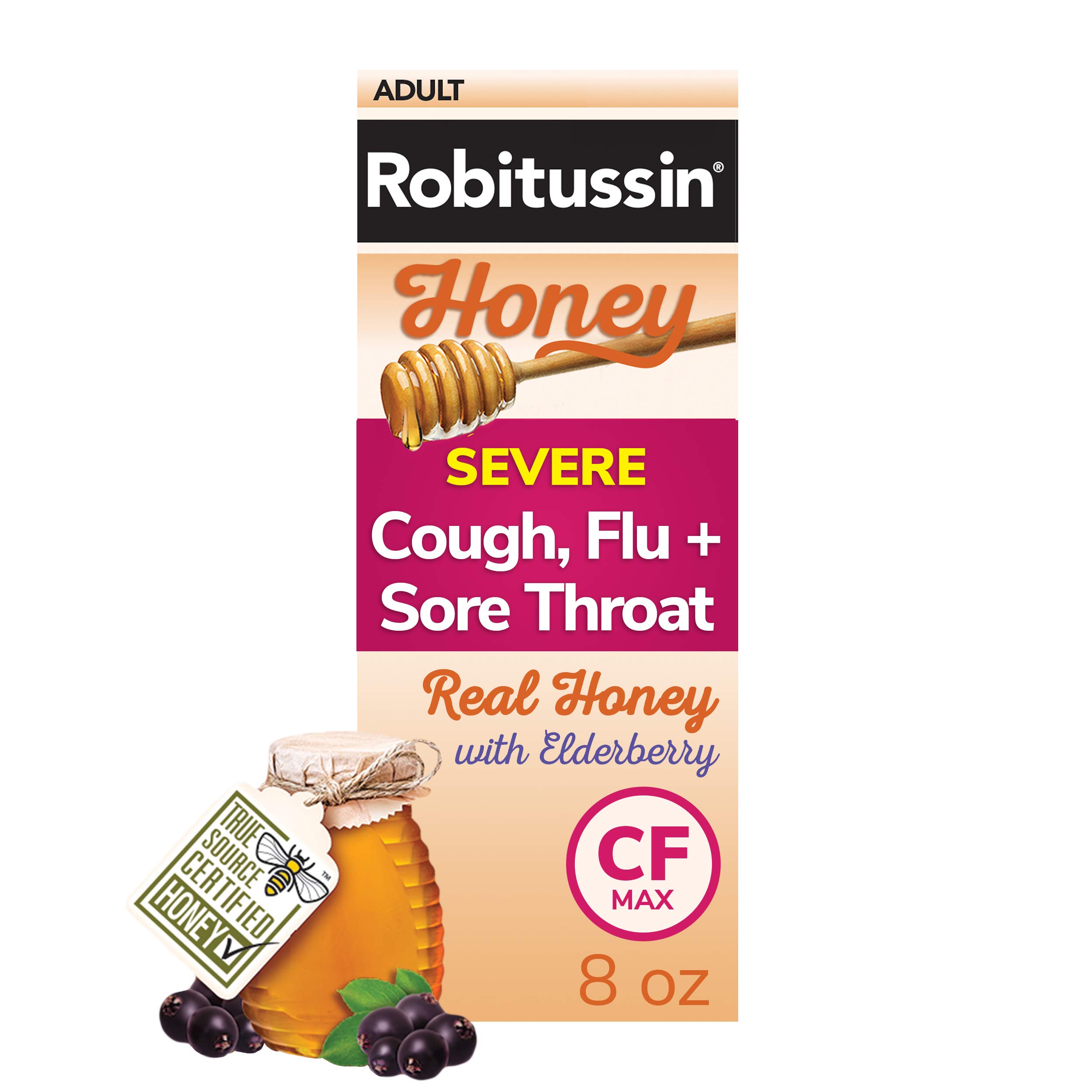 Buy Robitussin Honey CF Max Day Adult Syrup for Severe Cough, Sore