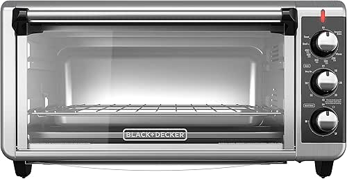 BLACK+DECKER TO3250XSBD 8-Slice Extra Wide Convection Countertop Toaster Oven, Includes