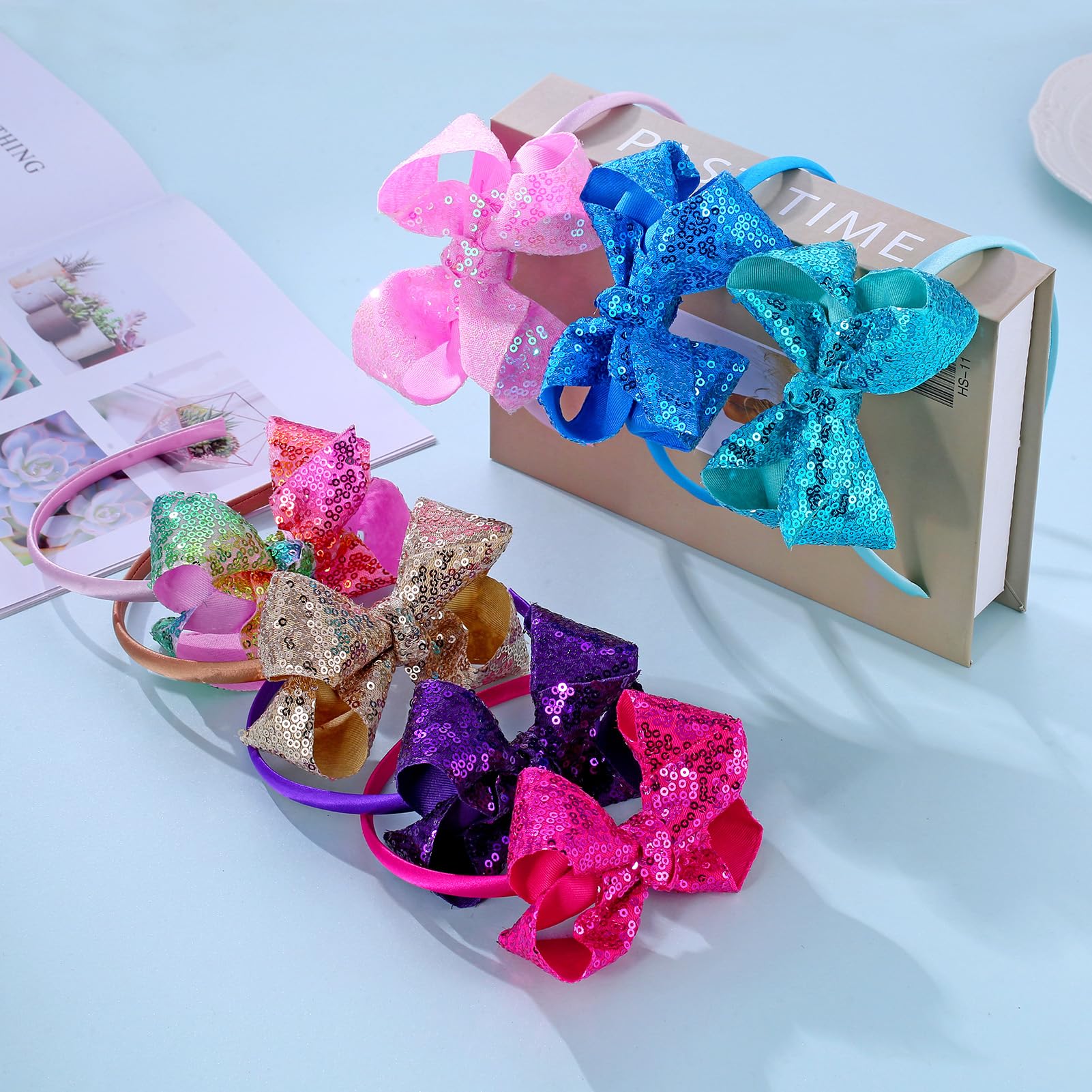 Amazon.com : Zolyco Sparkle Glitter Sequin Bow Headband for 