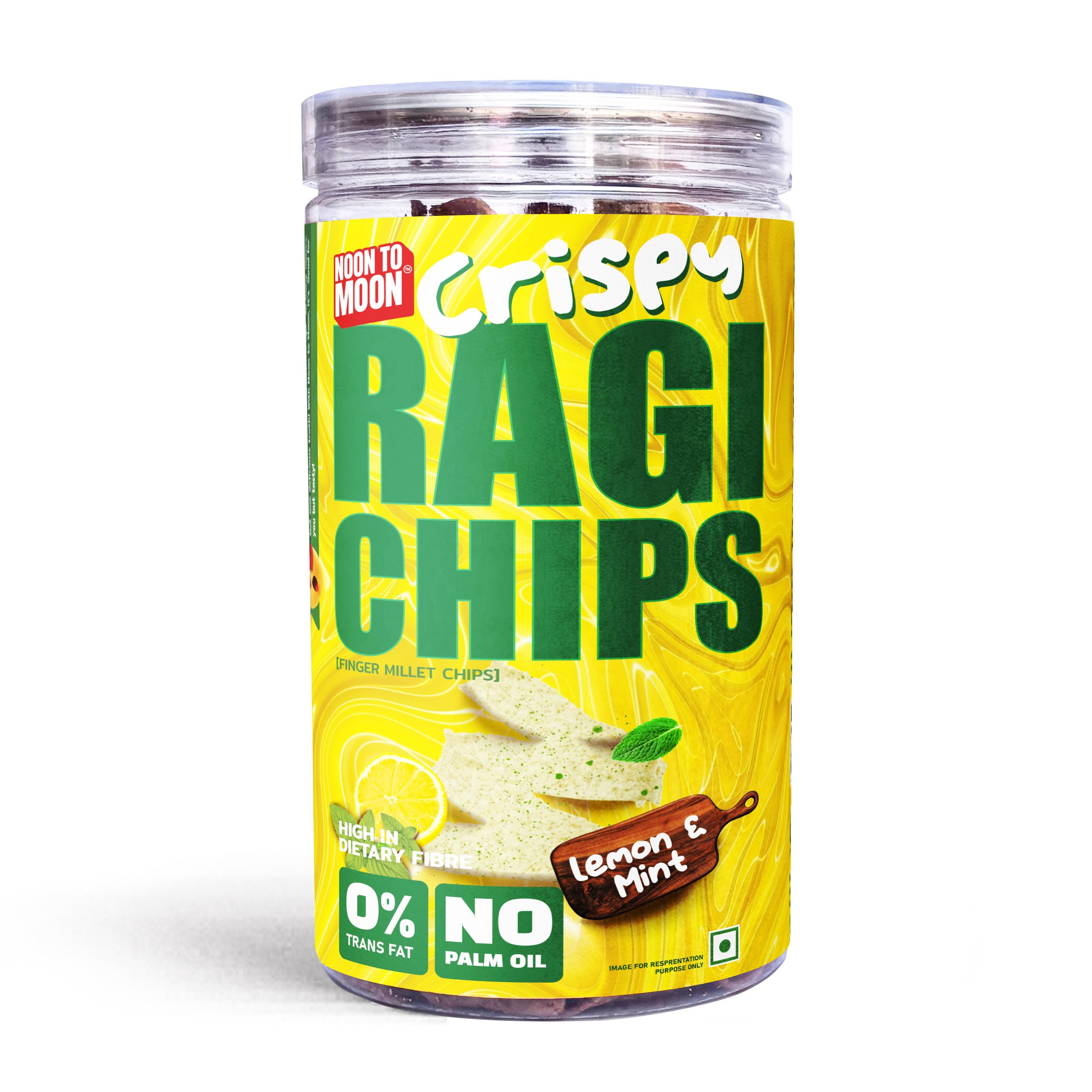 Noon to Moon Ragi Lemon and Mint Flavoured Chips | Vegan & Gluten-Free Millet Chips | Nachni Chips | 150g-image-47
