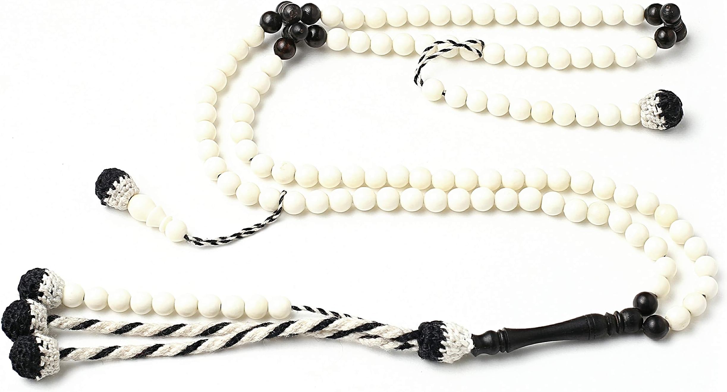 Handcrafted Tasbih Zikr Beads-Premium Africana BasmalaBeads (Traveller (6mm), Camel Ivory with Ebony Accents)