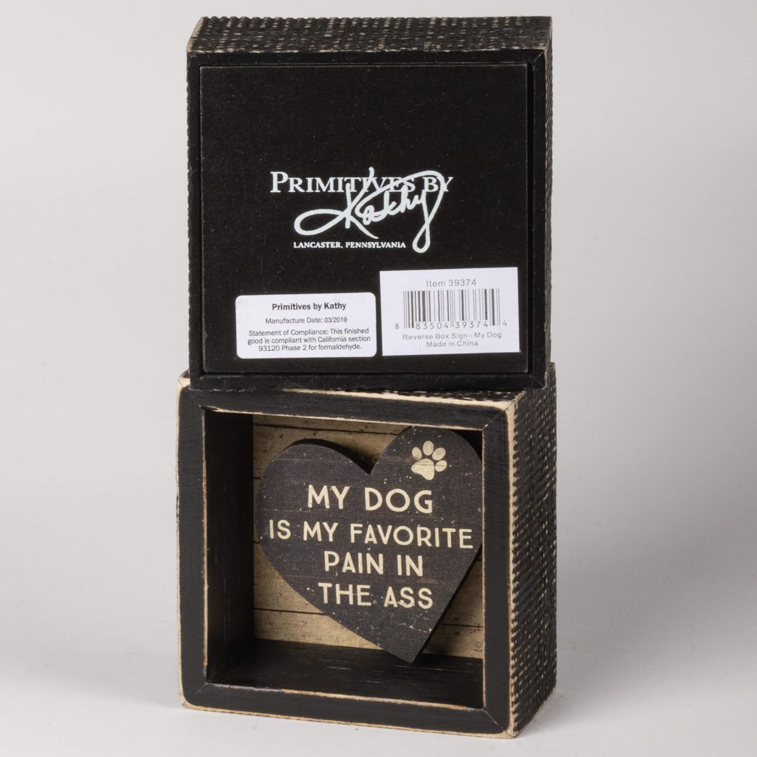 Primitives by Kathy 39374 Rustic Reverse Box Sign, 4 x 4-Inches, My Dog is My Favorite