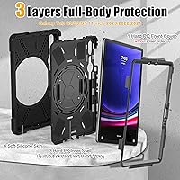 Vista 7 de BRAECNstock for Samsung Galaxy Tab S10 Lite/ S10 FE/ S9 FE/ S9/ S8/ S7 5G Case 10.9"/11", Shockproof Protective Case with Pencil Holder, 360° Correa