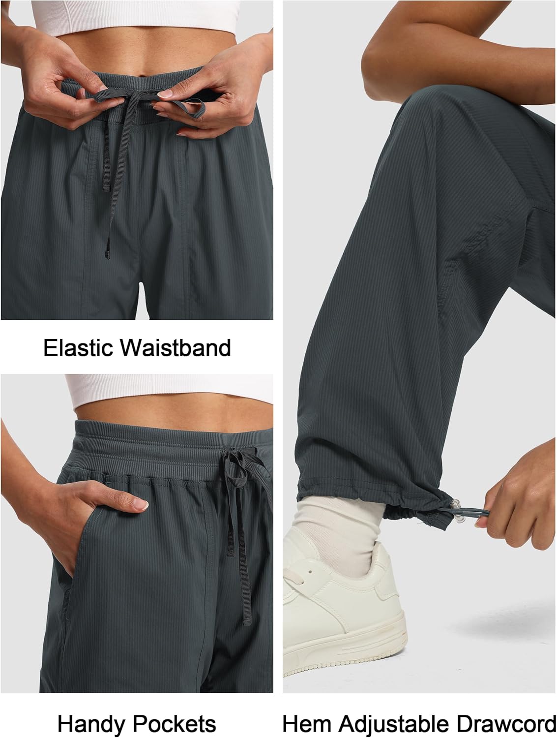 SEVEGO Women's 30"/32"/34"/36" Tall Inseam Lightweight Dance Studio Pants Ruched Workout Athletic Casual Pants - Image 4