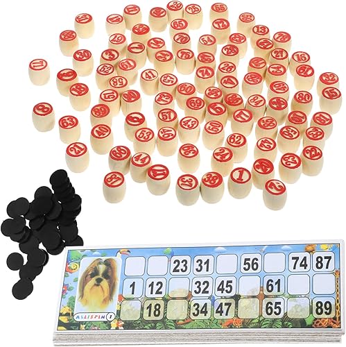 VICASKY Russian Lotto - Juego de bingo de madera para adultos y familia, juego de tombola estilo soviético vintage, ideal para viajes, reuniones,