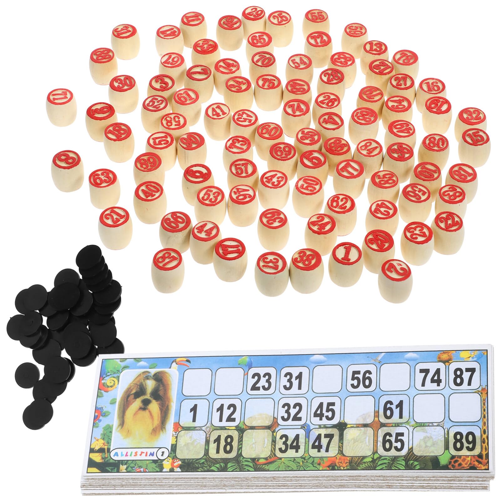 VICASKY Russian Lotto Game Set - Wooden Bingo for Adults and Family, Vintage Soviet Style Tombola Game, Portable Ideal Travel, Gatherings, Logical Thinking Training Cards Set