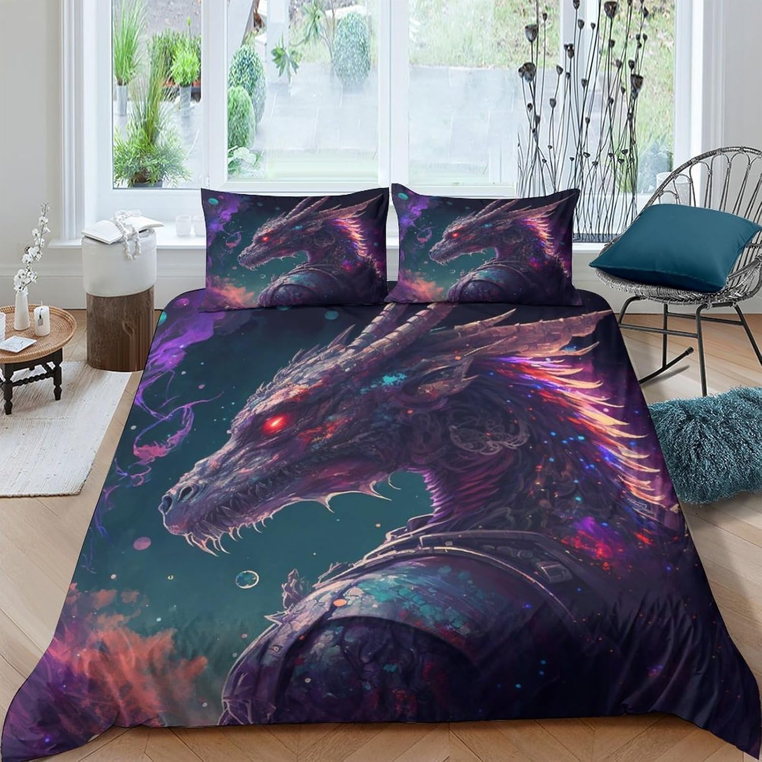 Printed Quilt Cover 3D Print Pillow Cases Bedding Set Soft Easy Care Bedding Quilt Cover Set Quilt Cover Children Room Decor 2 Pillowcases Twin（173x218cm）