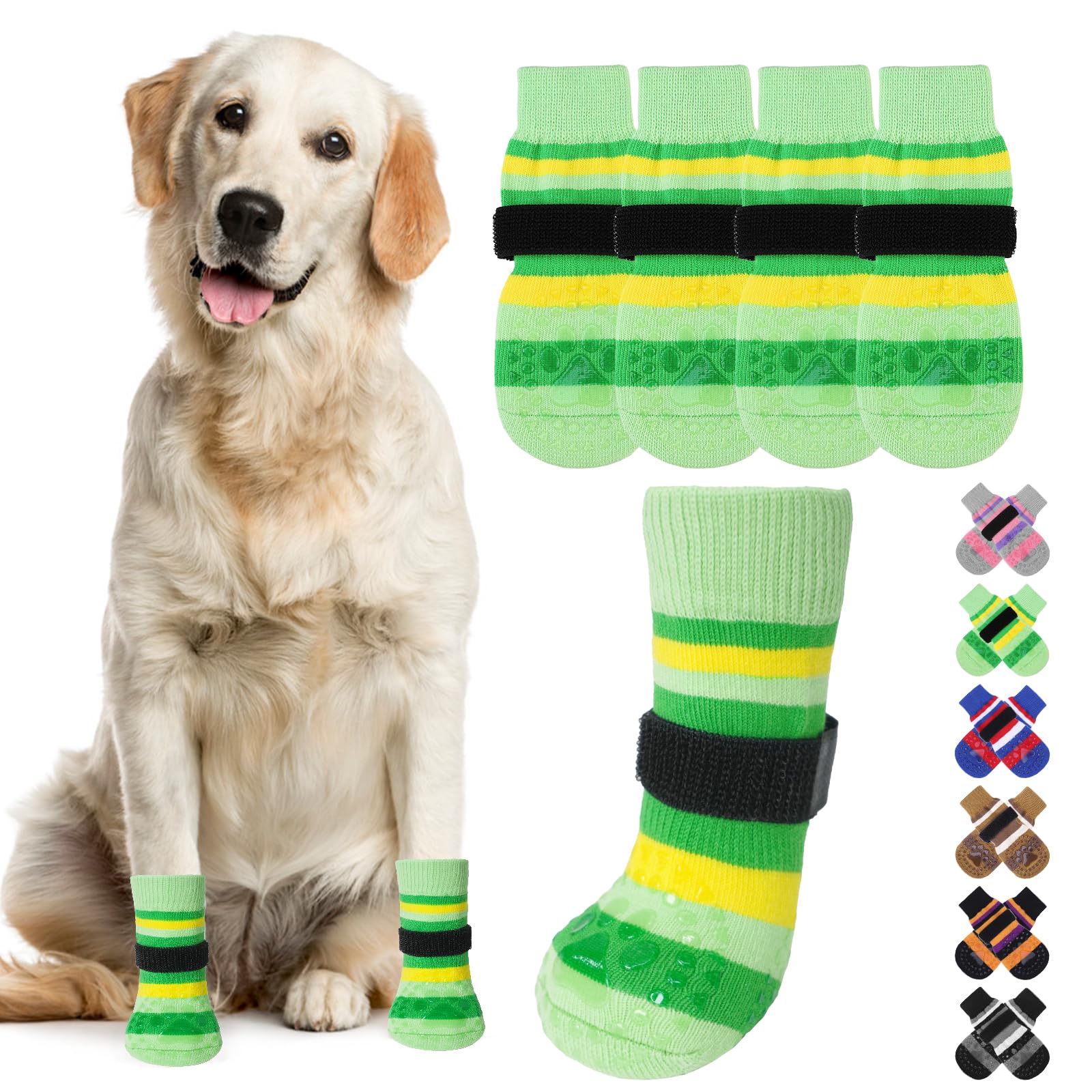 KOOLTAIL Dog Socks for Hot Pavement, Summer Dog shoes to Prevent Licking Paws for Hardwood Floor, Non Slip Double Sides Boots & Paw Protectors, Pet