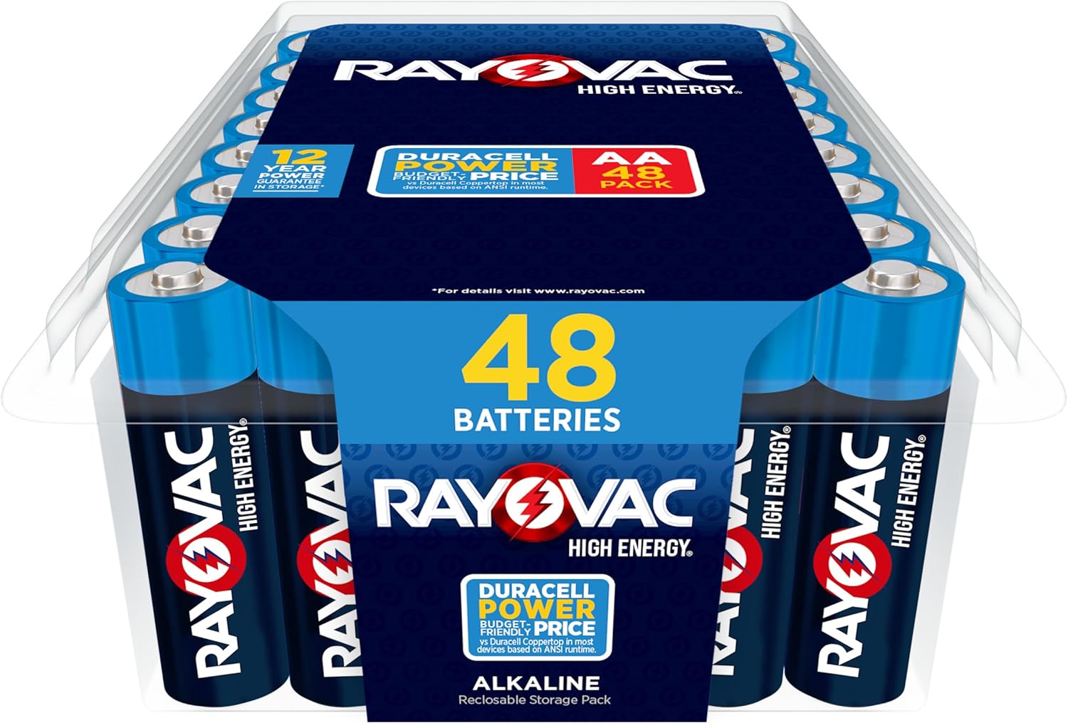 View Rayovac AA Batteries, Alkaline Double A Batteries (48 Battery Count) product details on Amazon