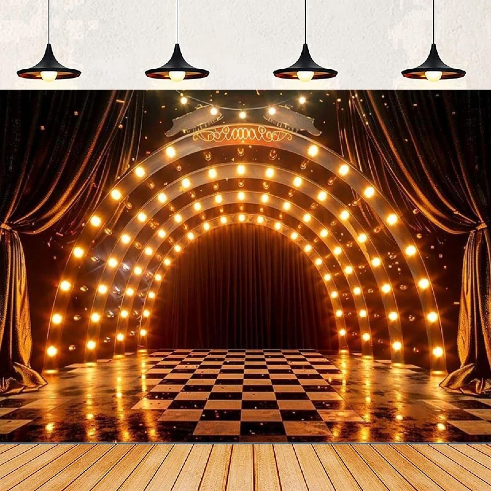 Fotografia Sfondo Viola Palco Riflettore Musica Concerto Night Club Festa Parete Banner Poster
