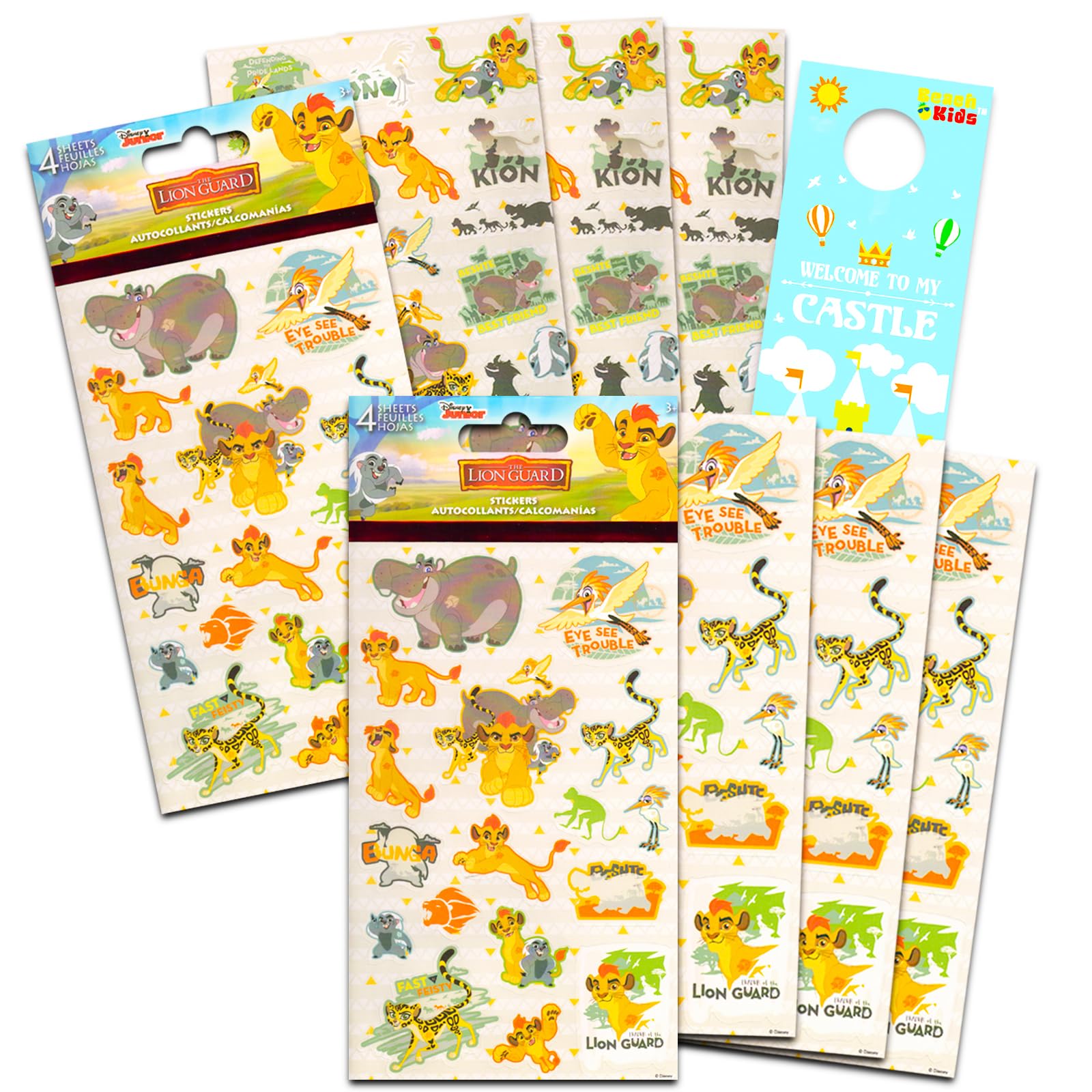 Lion Guard Stickers for Kids - Bundle with 120+ Lion Guard Stickers Plus Door Hanger for Party Favors, Crafts, More | Lion Guard Party Supplies Set