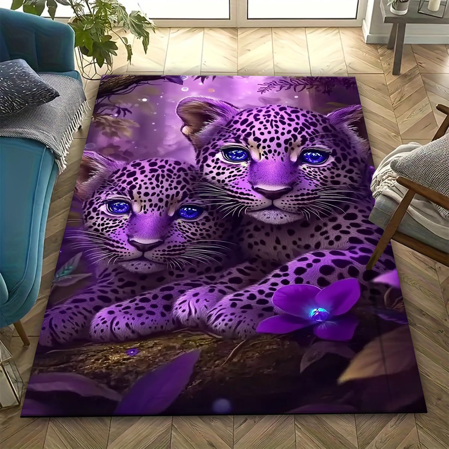 Tapis anti-fatigue moelleux léopard 160x230 cm pour soulager vos pieds au salon