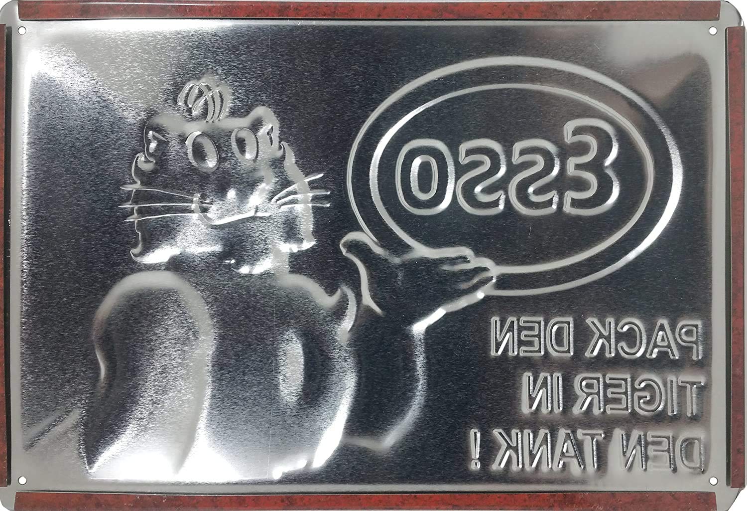 Targa In Metallo ESSO 20x30 Cm – Decorazione Retrò Per Garage, Officina E Auto D'epoca