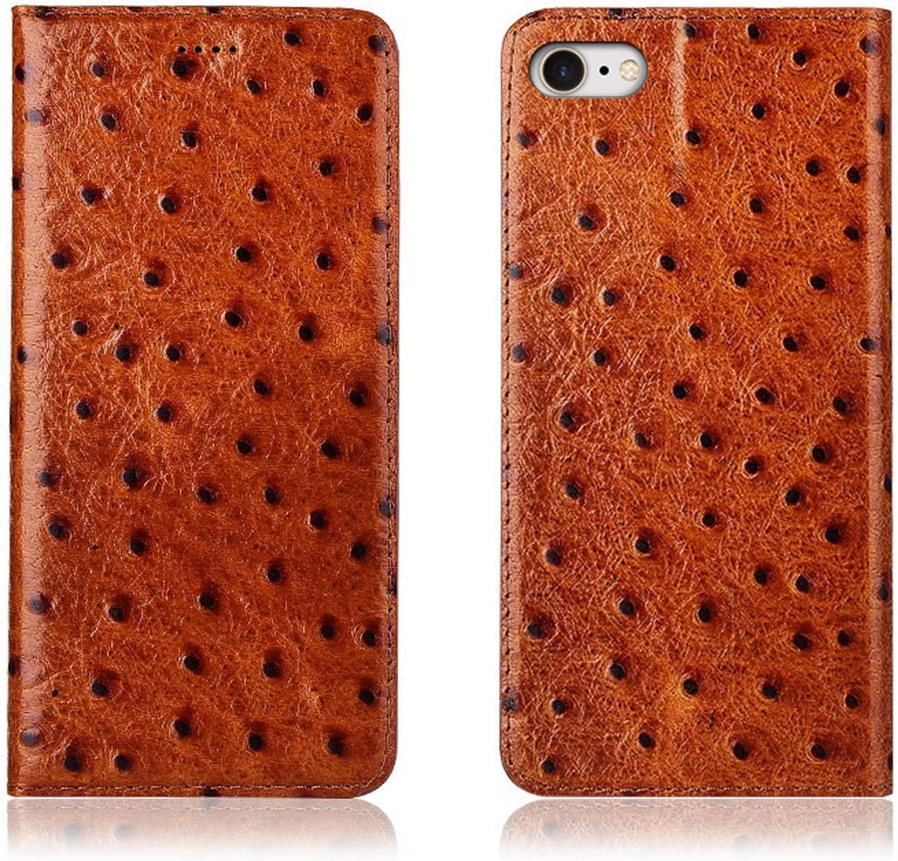 Protection iPhone SE 2022 texture autruche avec support horizontal intégré - 7