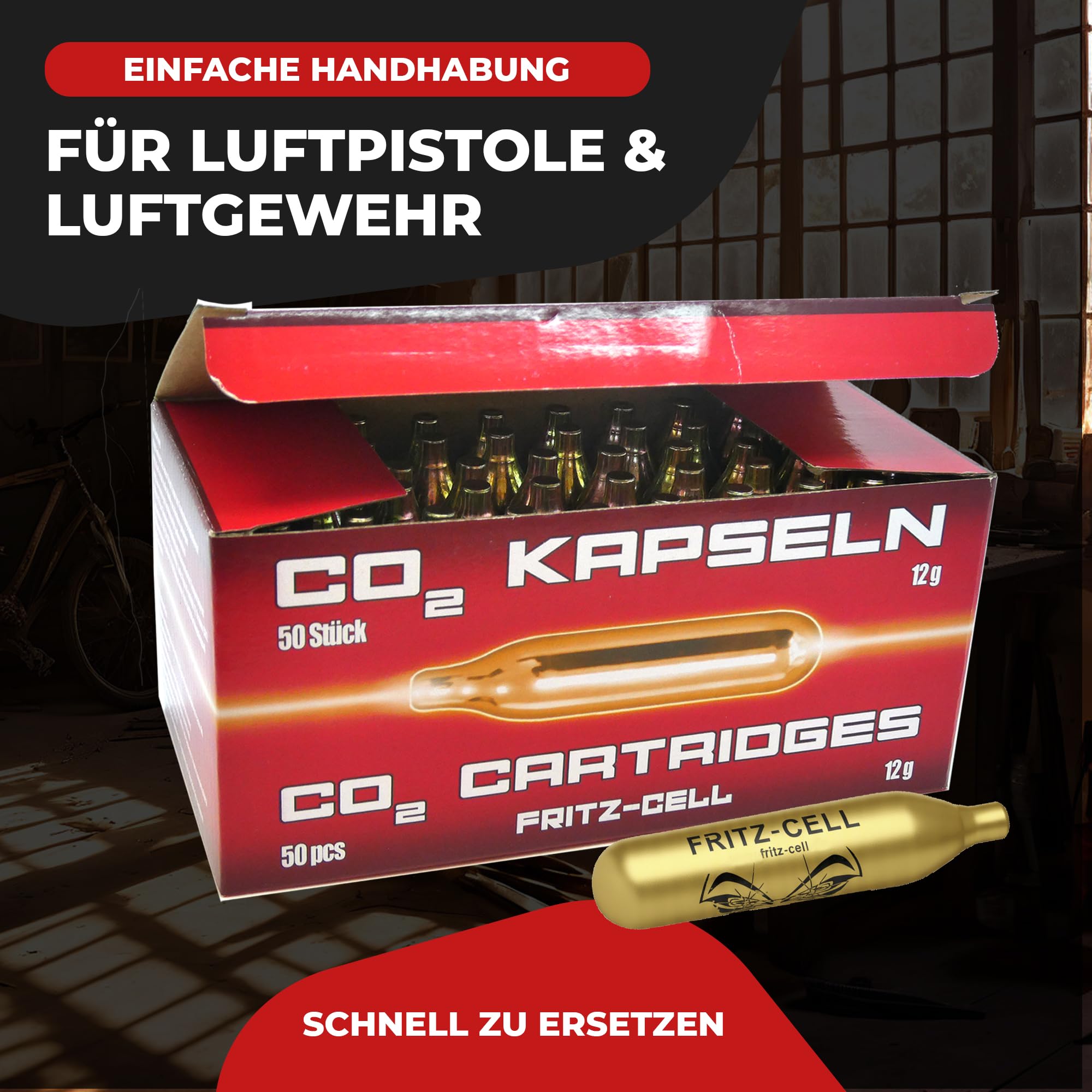 fritz-cell 12g CO2 5 Kapseln Patronen für Softair