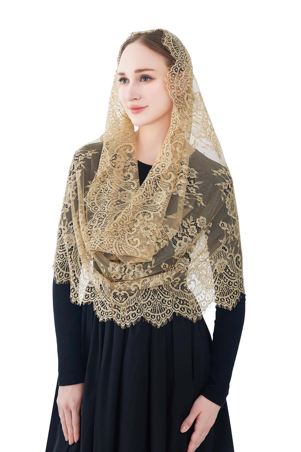 Spanish Infinity Veils for Church Lace Chapel Veils Catholic Church Veil Latin Mass Head Covering Scarf Mantilla