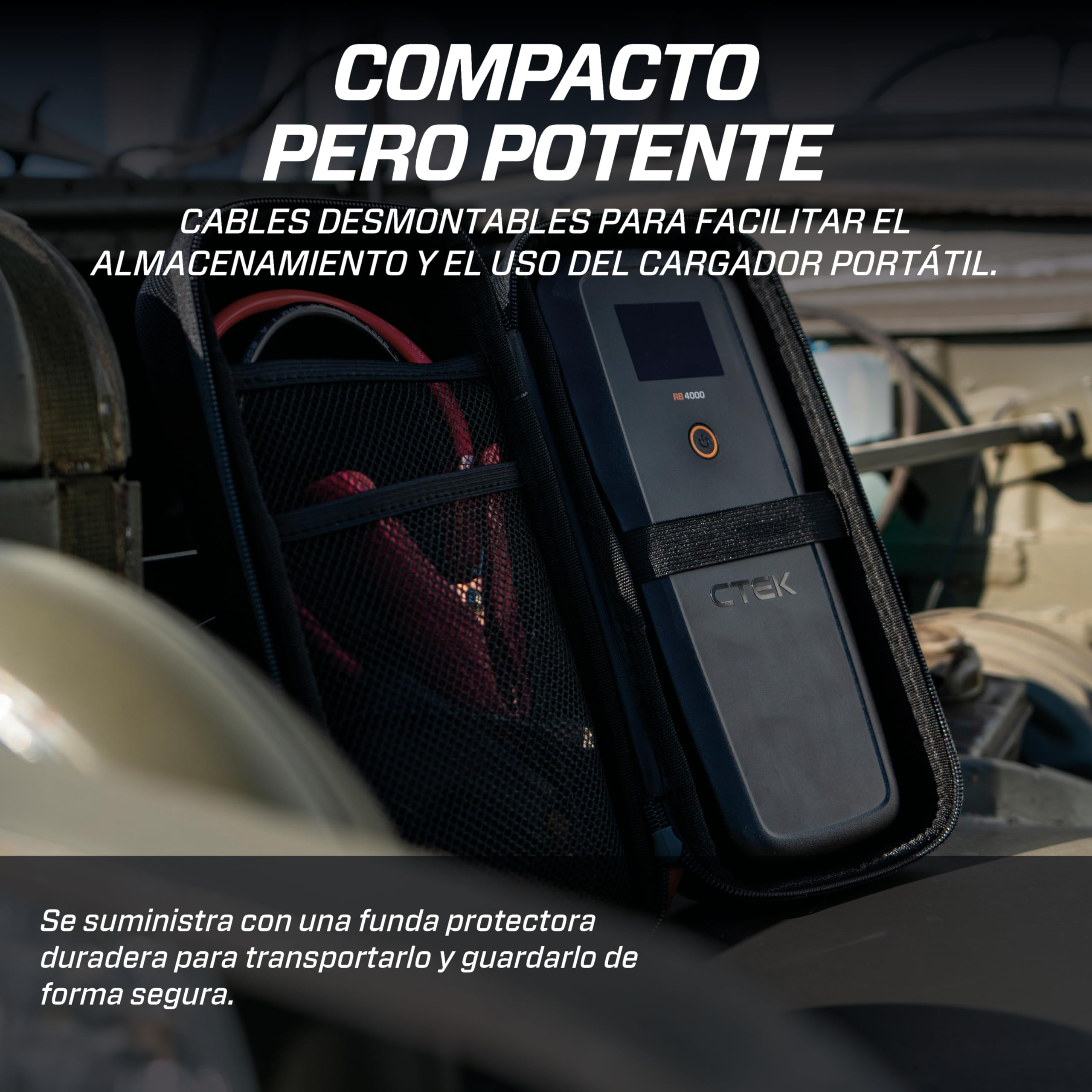 CTEK RB 4000 Arrancador Portátil – Corriente Máxima de Batería 4000A, Booster para Baterías de 12V en Vehículos Diésel y Gasolina