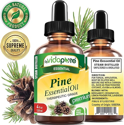 Miniatura 4 de myVidaPure Aceite esencial de pino 100% puro, natural, sin diluir, grado terapéutico, aceite esencial de 4 onzas líquidas para aromaterapia,