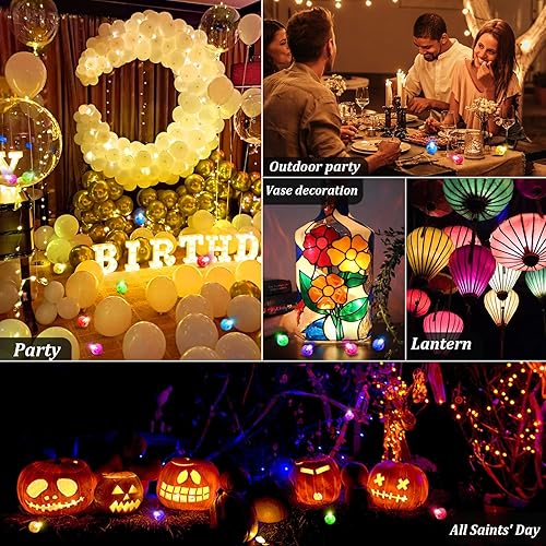 Miniatura 6 de chzk 100 luces flash de colores para globos, mini luces LED, redondas, largas en espera, bola de tiempo, farol de papel, globos para fiesta de