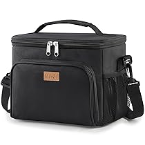 Lifewit Borsa Termica Porta Pranzo, Borse Frigo Piccola Pranzo Ufficio per Uomo e Donna, Impermeabile Lunch Bag con Tracolla, Frigoriferi da Campeggio per Lavoro, Mare, Viaggio, Nero, 15L