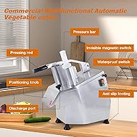 Vista 4 de CMI Commercial Multifunctional Automatic Vegetable Cutter and Food Processor,Potato Onion Slicer,Electric Fruit and Cheese Grating Machine,Slicer