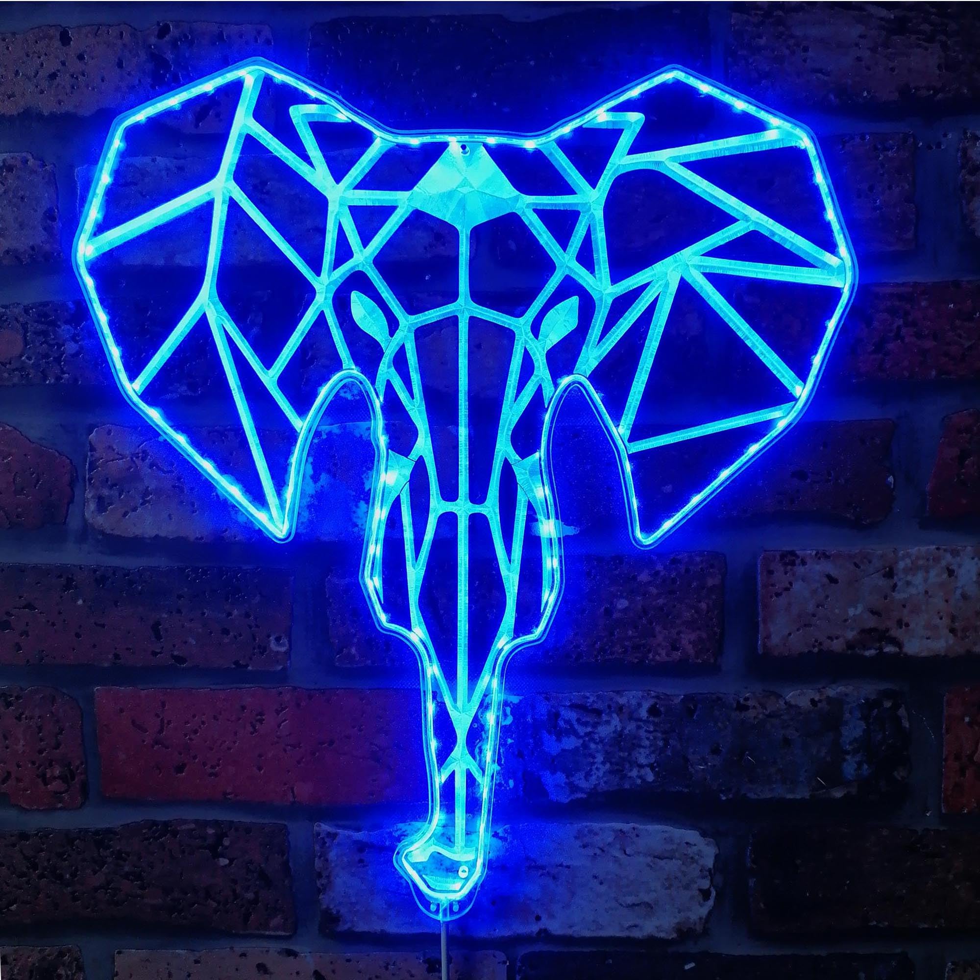 ADVPRO Elephant Head Geometric RGB Dynamic Glam LED Sign - Cut-to-Edge Shape - Smart 3D Wall Decoration - Multicolor Dynamic Signage st06s66-fnd-i0287-c