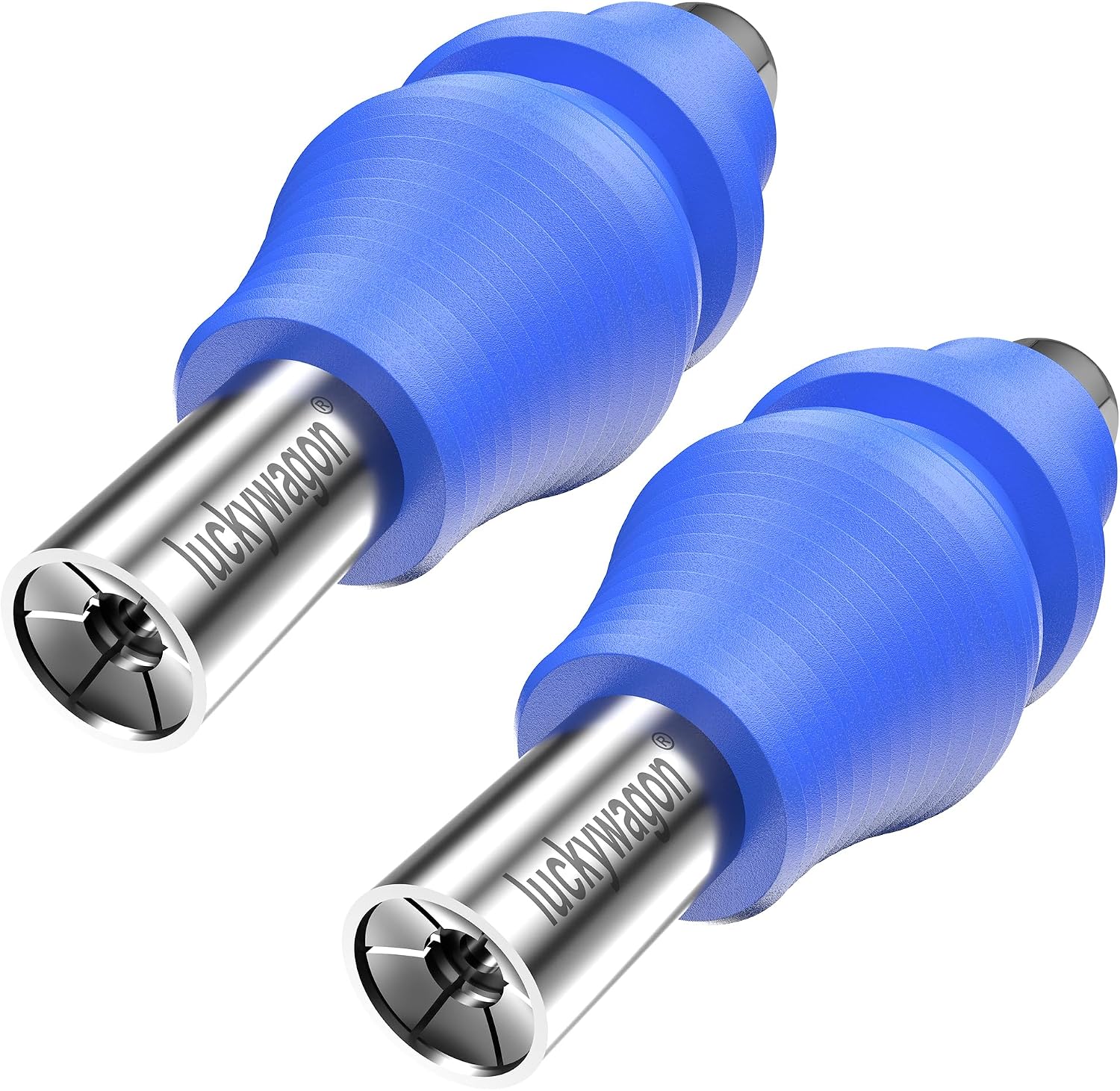 2 Grease Gun Tips 12000 PSI Locking Grease Gun Coupler,Heavy Duty 6-Jaw Blue Grease Fittings for Agricultural Tractors Combines, Deep Reach for Recessed Zerk Fittings 1/8" NPT Compatible