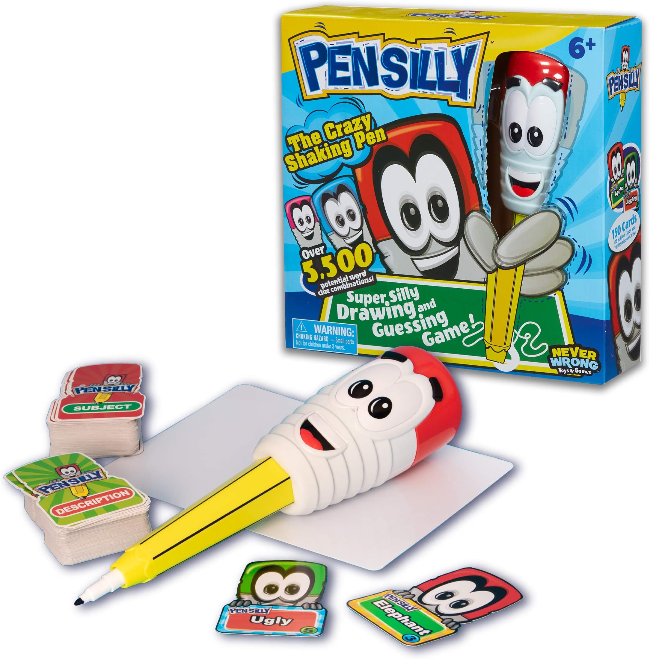 Pensilly drawing game, silly drawing game, wobbly pen, guess the drawing, frantic fast paced game