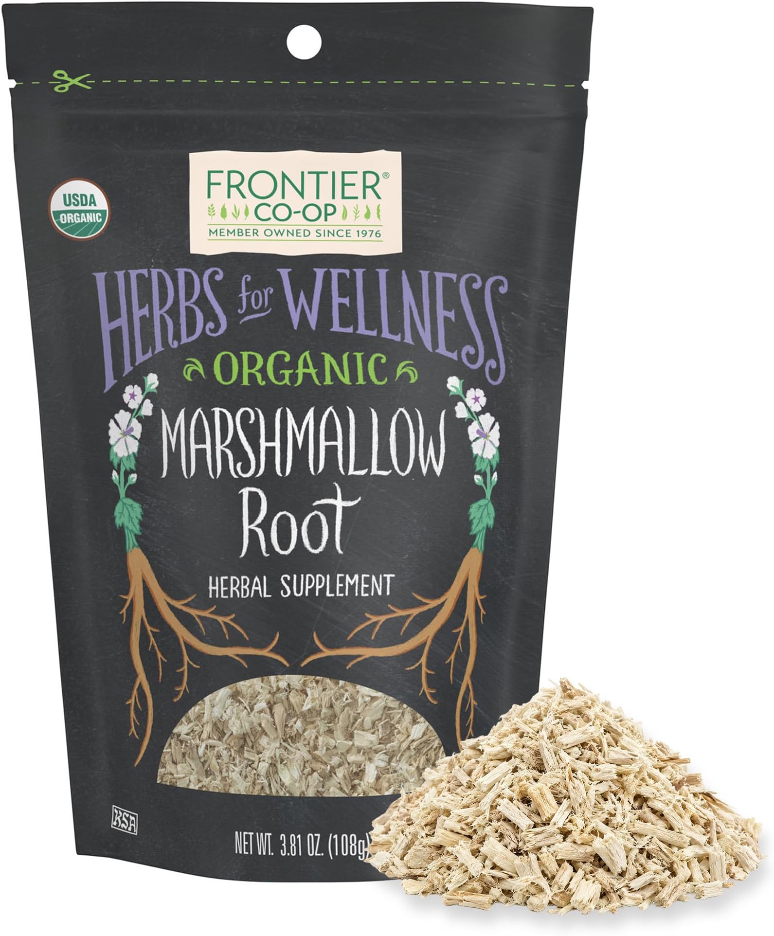 Organic Cut & Sifted Marshmallow Root 3.8Oz - To Make Tea, Powder, Capsules, Extract And More
