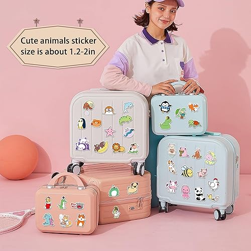 Miniatura 7 de Dorgua 100 calcomanías de animales bonitos, calcomanías de vinilo de animales no repetitivos, calcomanías de animales lindos impermeables para