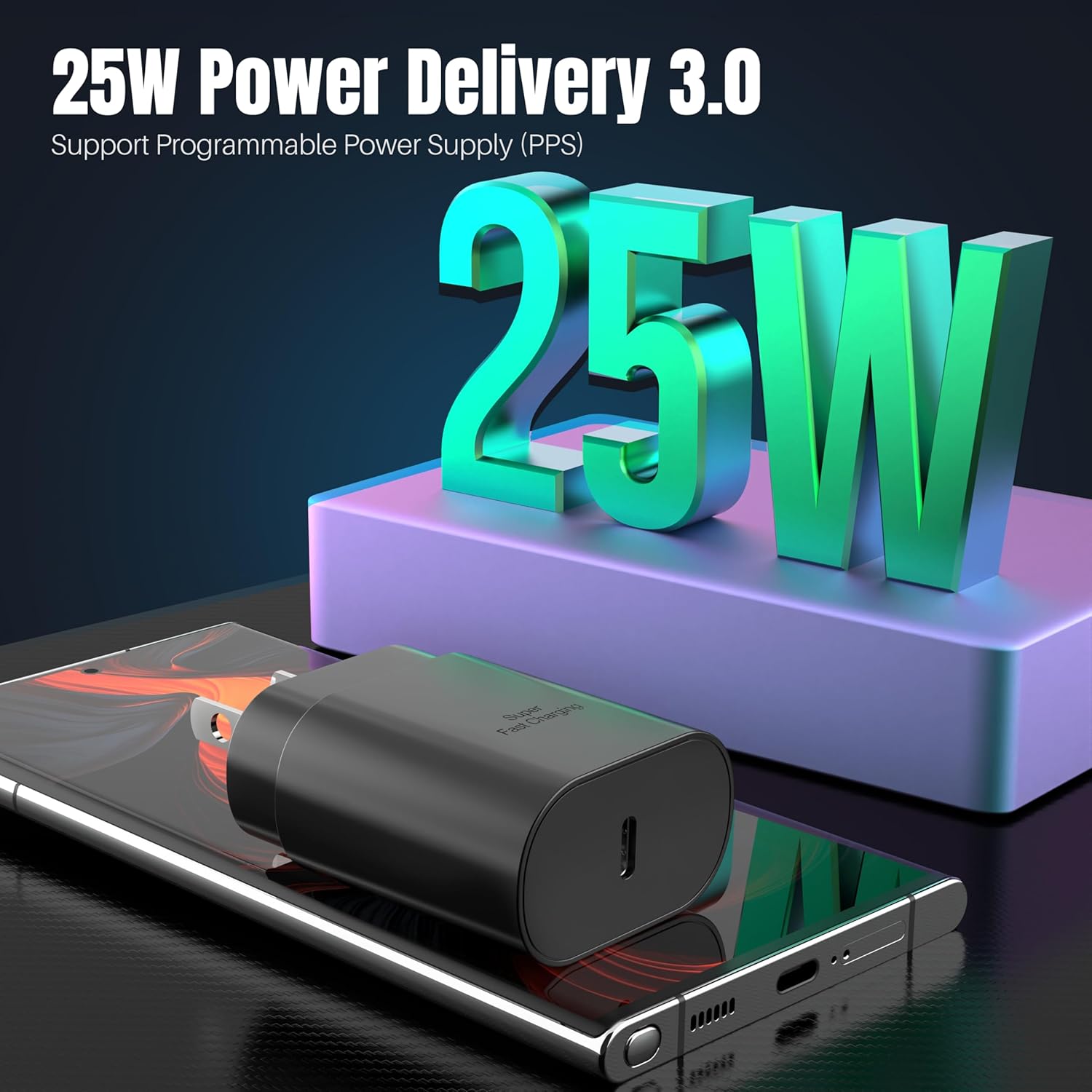 Galaxy S24 S25 USB C Charger Block 25W PD Super Fast Charging Type C Wall Plug Adapter Quick Charge for Samsung Galaxy S25, S24, S23, S22, S21, S20, Z Fold 3/4/5/ iPhone 17/16/Tablet - Image 6