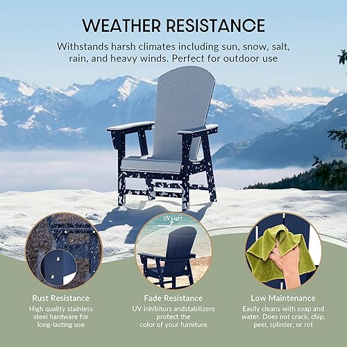 Vista 63 de WestinTrends Malibu Malibu Patio al aire libre HDPE plástico Adirondack silla comedor teca