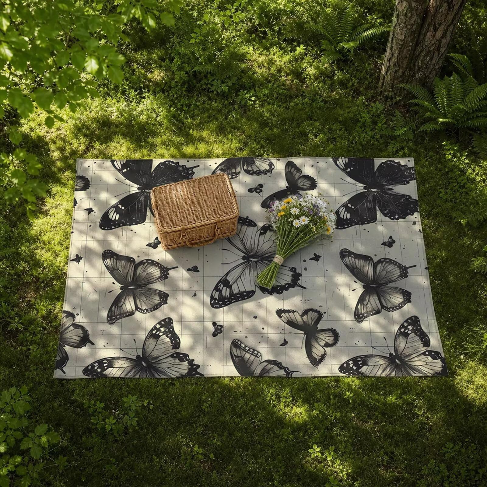 Mariposa Toalla Playa 160x220 Resistente a la arena Secado rápido Ligero, Toalla Playa Grande 220 x 160cm Suave Cómodo como Gym Yoga Sauna Toallas Baño Grandes Exterior Travel Essentials Gris XTLS5253