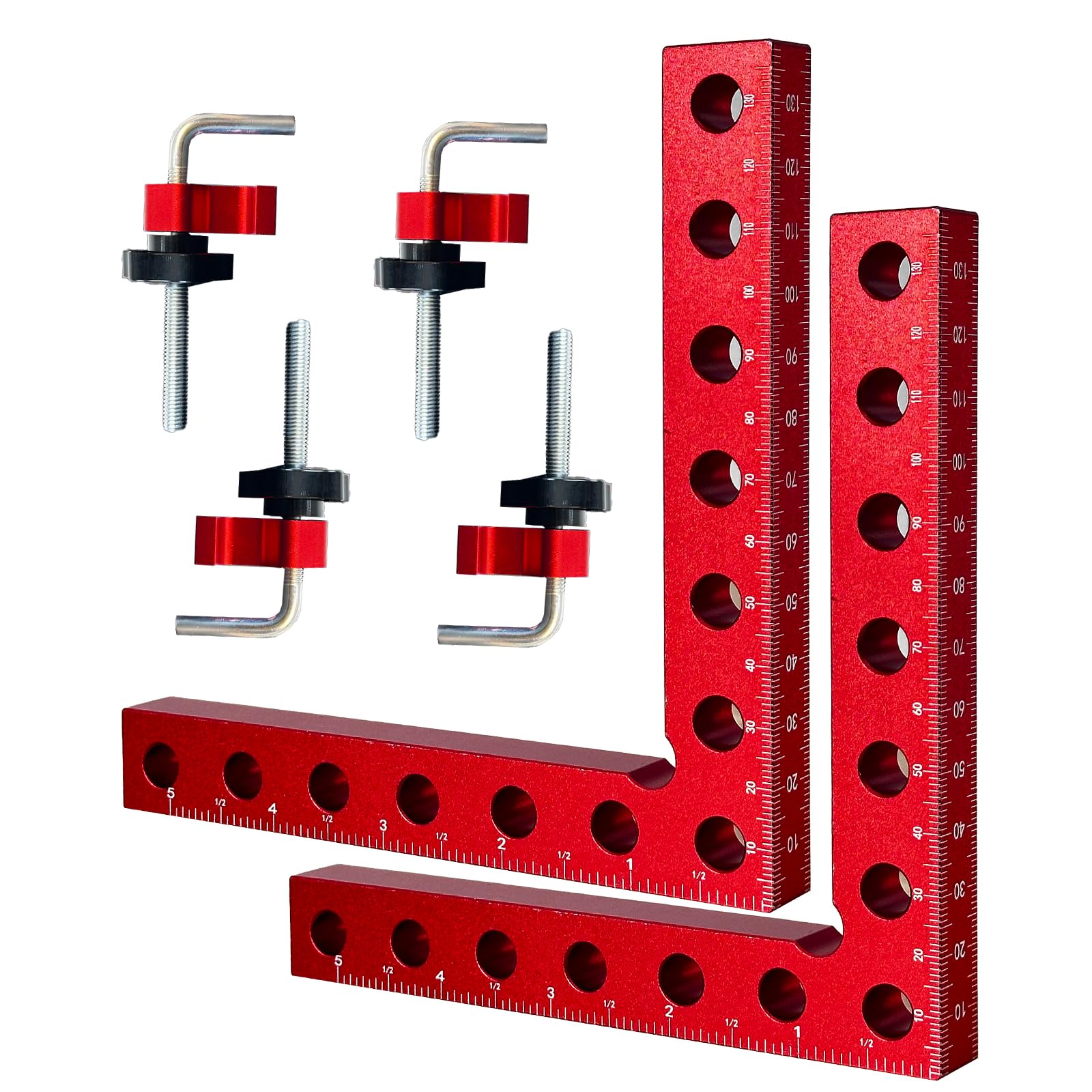 Corner Clamp for Woodworking, 2 Pcs 90 Degree Right Angle Corner Clamps, Premium Aluminum Alloy 5.5"x5.5" Squares for Precise Positioning & Clamping,
