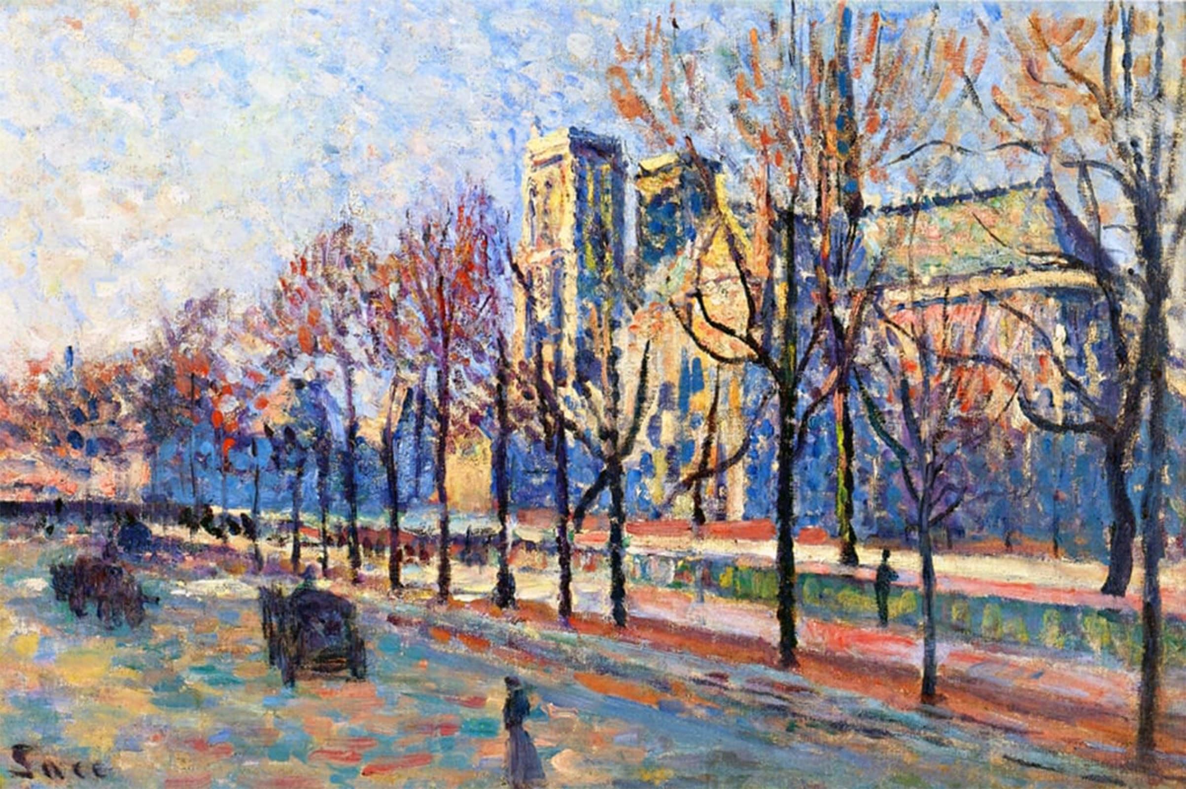 POSTERIIk Famous Modern Artwork Art Mural View From the Quay Montebello by Maximilien Luce Oil Paintings Pictures for Home Decor 60x90cm