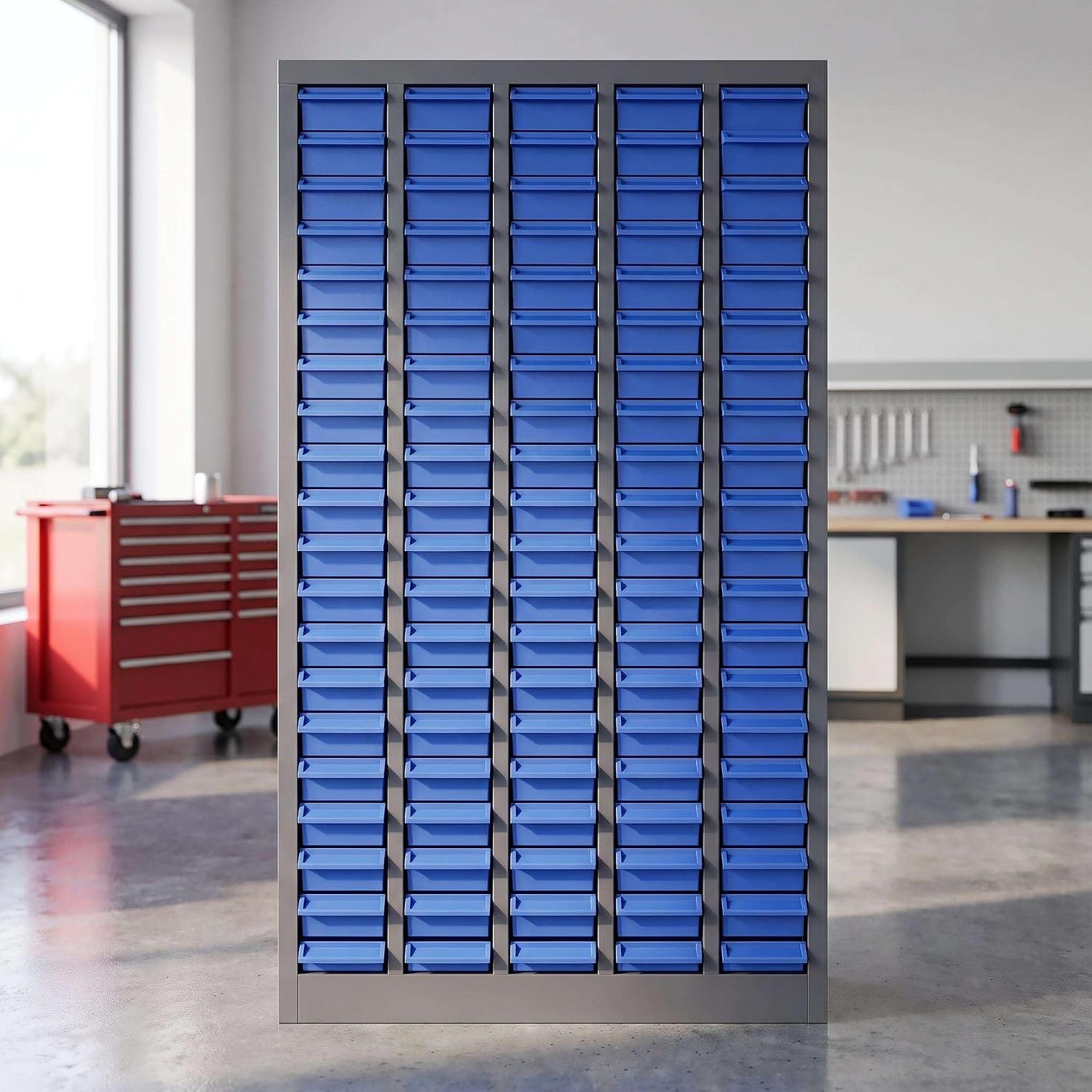 26"X 9"X 46" Nut and Bolt Storage Organizer, 100 Drawer Parts Cabinet
