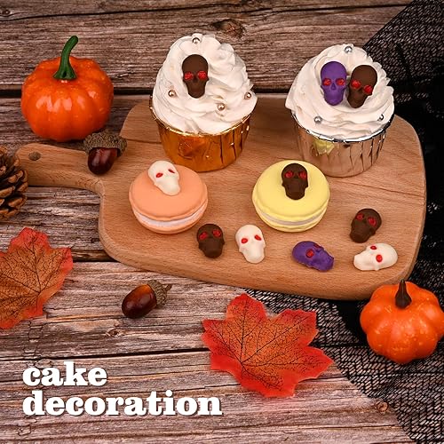 Miniatura 3 de HUAKENER Moldes de calavera para gomitas, paquete de 2 moldes de caramelo de calavera con 2 goteros, moldes de silicona para chocolate, dulces,