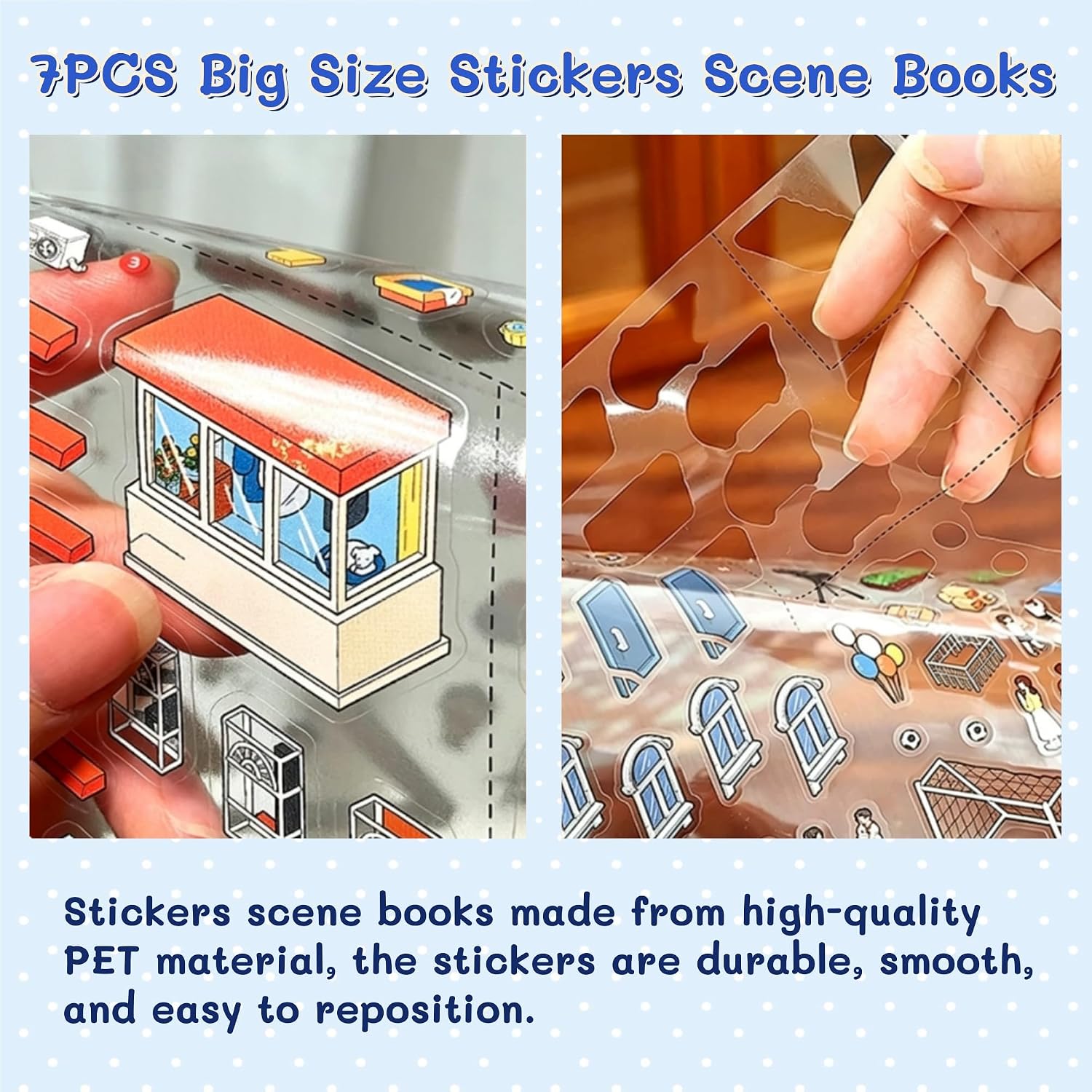 7PCS Big Size Stickers Scene Books,DIY 3D Miniature Scene Sticker Therapy Set,Make Your Own Store and House Stickers,Conduce to Relief Stress Pass The Time Activity Gift(style1)