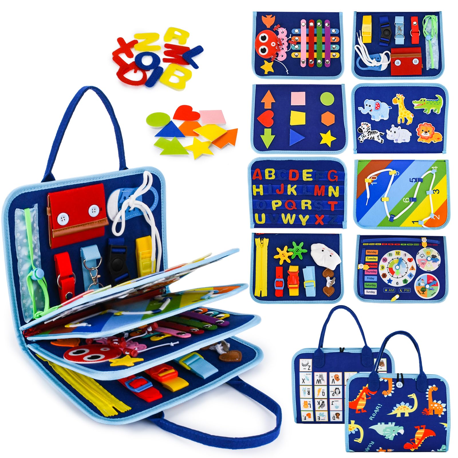 Busy Board, Montessori Toys,Busy Board,Sensory Board Montessori Activity Board,Busy Book Book,Quiet Book Toys,Early Educational Games for Children of 3 4 Years Old