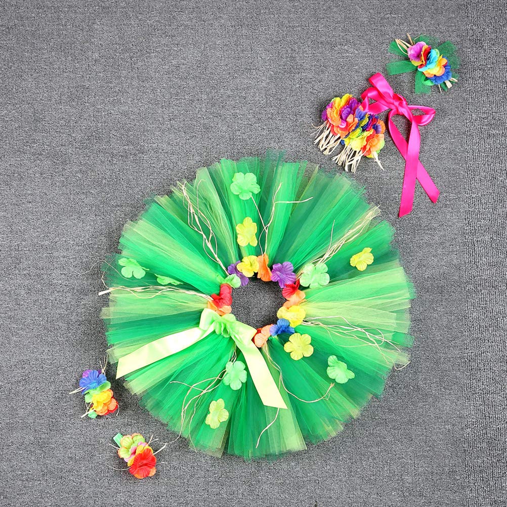 1 Juego Trajes Falda Hula Mujer Falda De Hawaiana Mujer Falda De De Las Mujeres Vestido De Los Niños Perder Flores