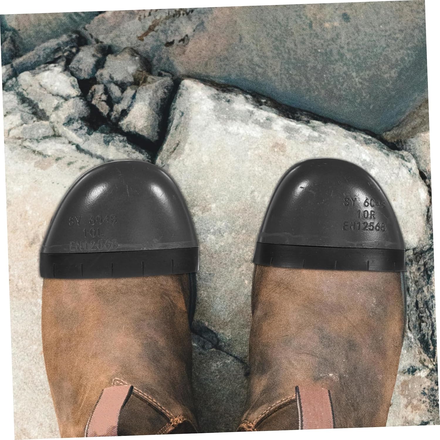 Kichvoe 1Pair Toe Covers for Safety Shoes Lightweight Protective Shoe Toe Guards for Men Easy to Install for Warehouse Construction Use