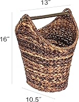 Vista 2 de Creative Co-Op Bankuan - Cesta de papel higiénico con mango de madera, color marrón