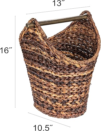 Miniatura 2 de Creative Co-Op Bankuan - Cesta de papel higiénico con mango de madera, color marrón